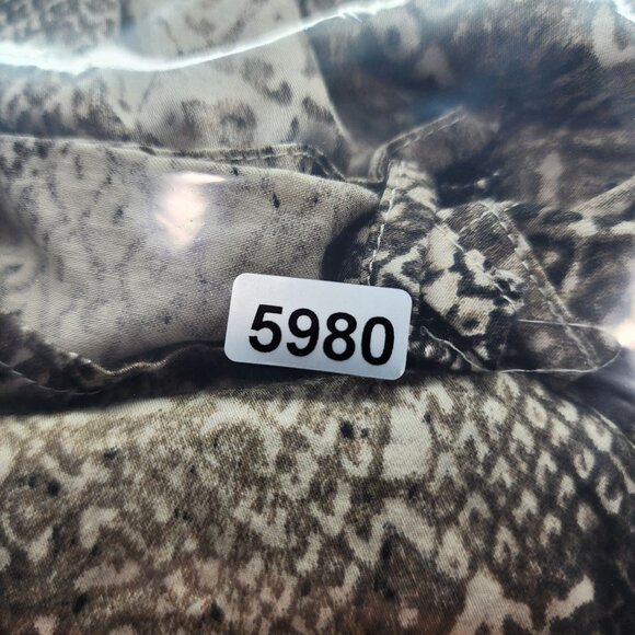 Womens Lauren Ralph Lauren Shirt Blouse Snakeskin Button Down 3/4 Sleeve Size 2X - Picture 10 of 10